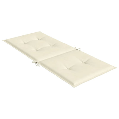 Garden Highback Chair Cushions 6 pcs Cream 120x50x3 cm Fabric Payday Deals