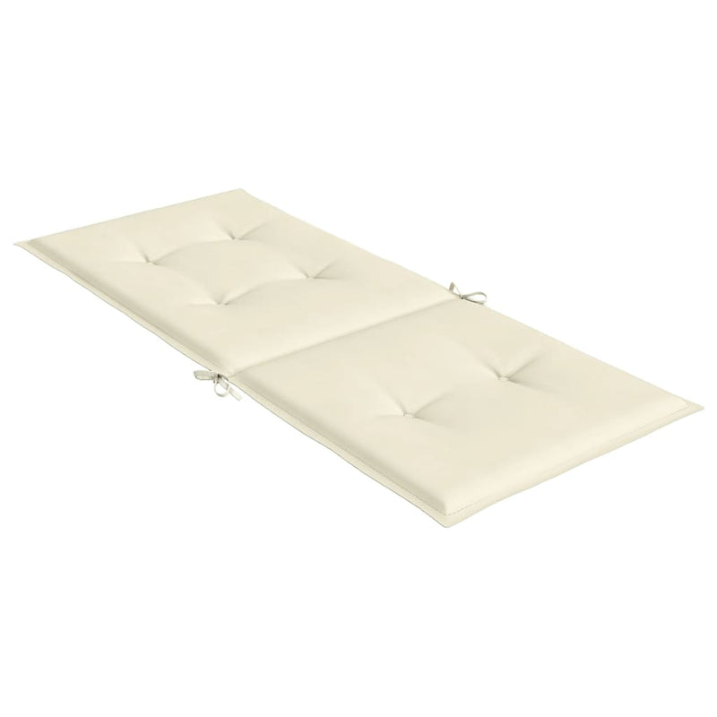 Garden Highback Chair Cushions 6 pcs Cream 120x50x3 cm Fabric Payday Deals