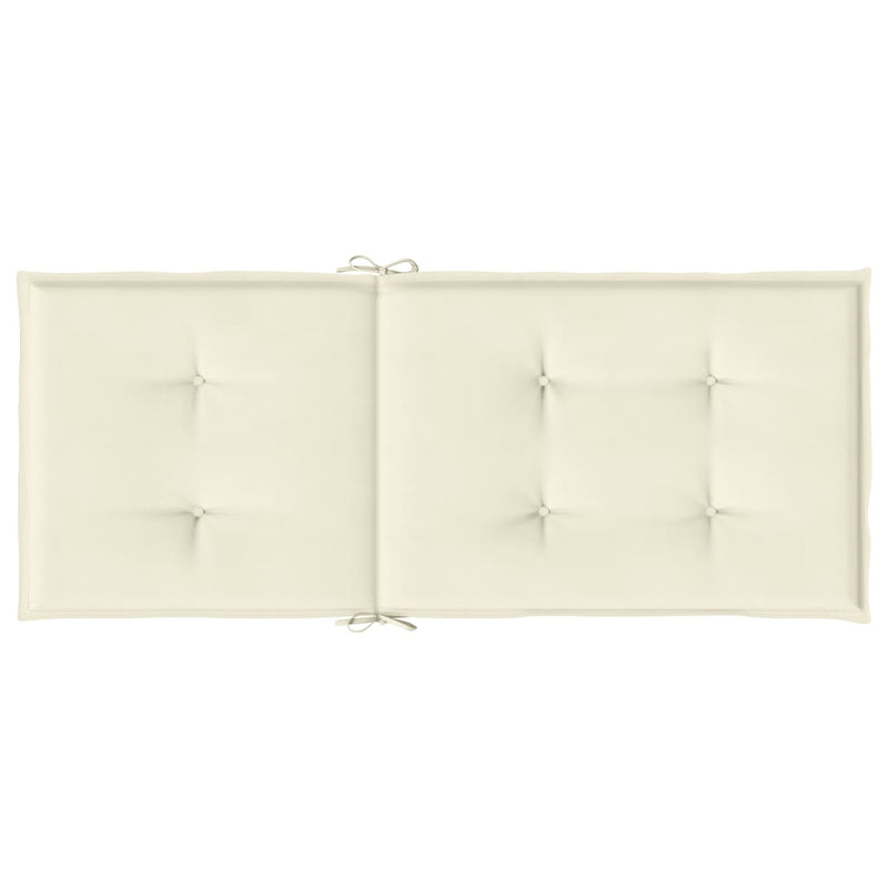 Garden Highback Chair Cushions 6 pcs Cream 120x50x3 cm Fabric Payday Deals
