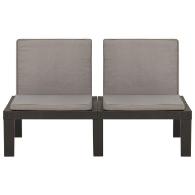 Garden Lounge Bench with Cushion Plastic Grey Payday Deals