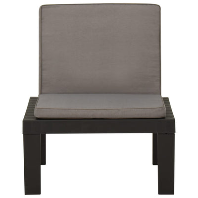 Garden Lounge Chair with Cushion Plastic Grey Payday Deals