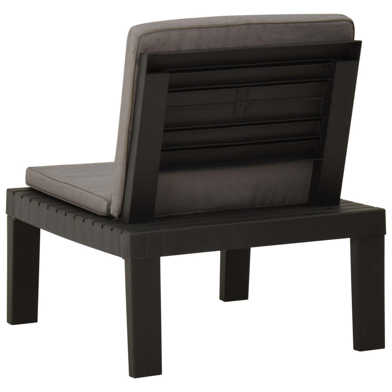 Garden Lounge Chair with Cushion Plastic Grey Payday Deals