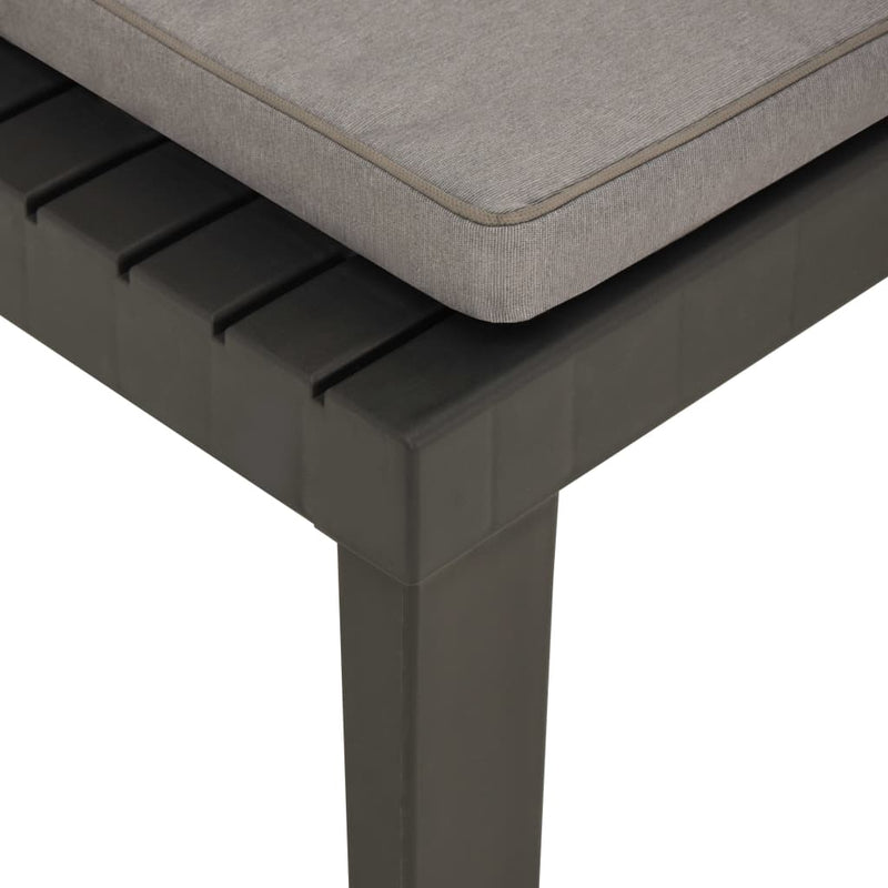 Garden Lounge Chair with Cushion Plastic Grey Payday Deals