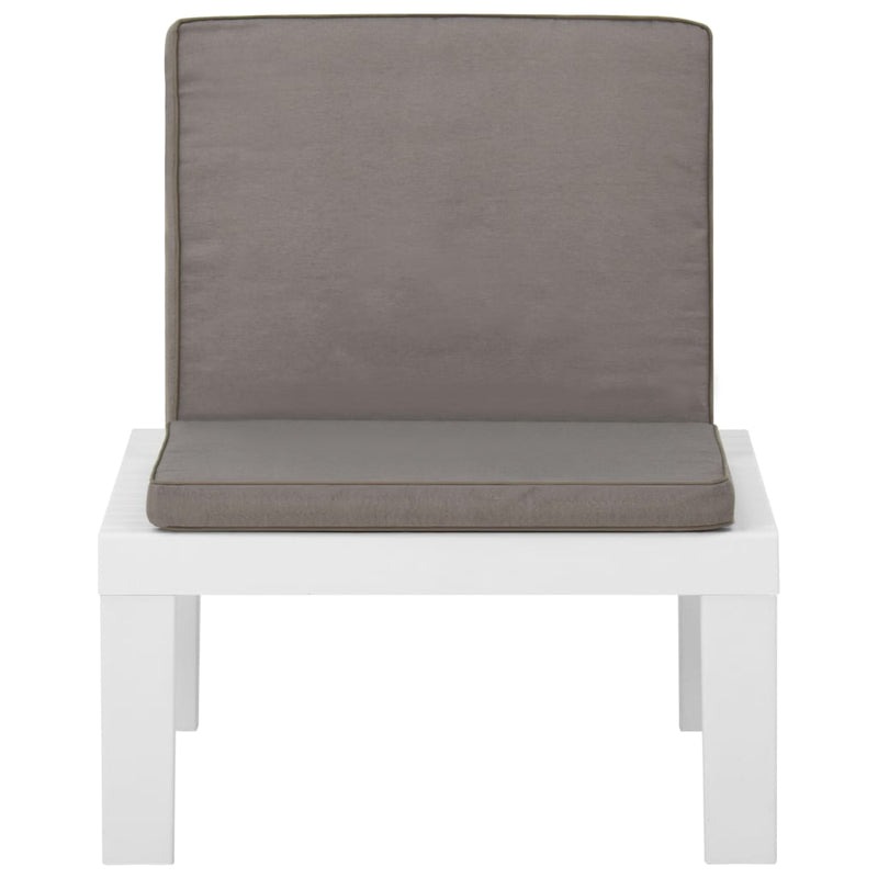 Garden Lounge Chair with Cushion Plastic White Payday Deals