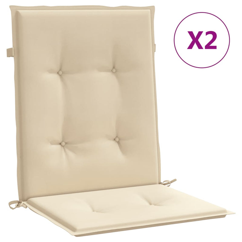 Garden Lowback Chair Cushions 2 pcs Beige 100x50x3 cm Oxford Fabric Payday Deals