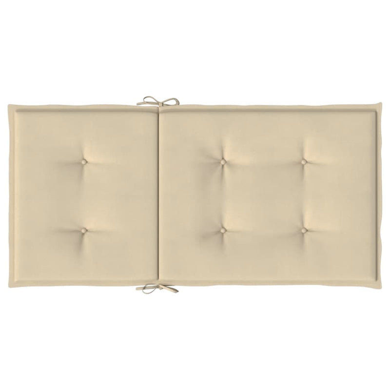 Garden Lowback Chair Cushions 2 pcs Beige 100x50x3 cm Oxford Fabric Payday Deals