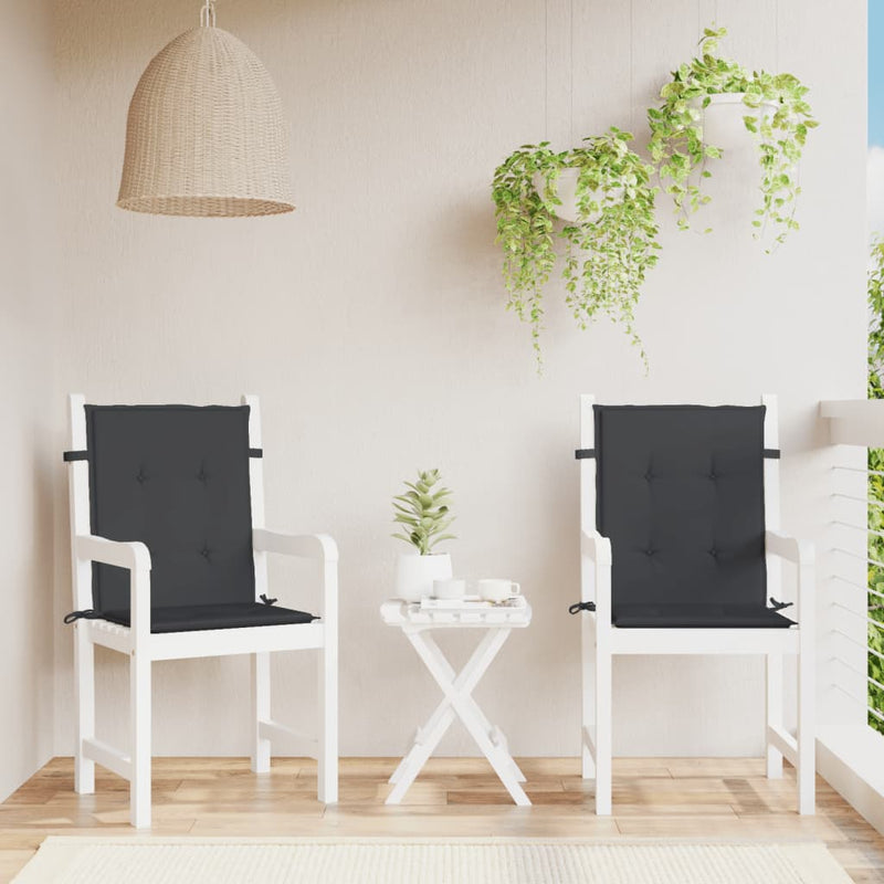 Garden Lowback Chair Cushions 2 pcs Black 100x50x3 cm Oxford Fabric Payday Deals