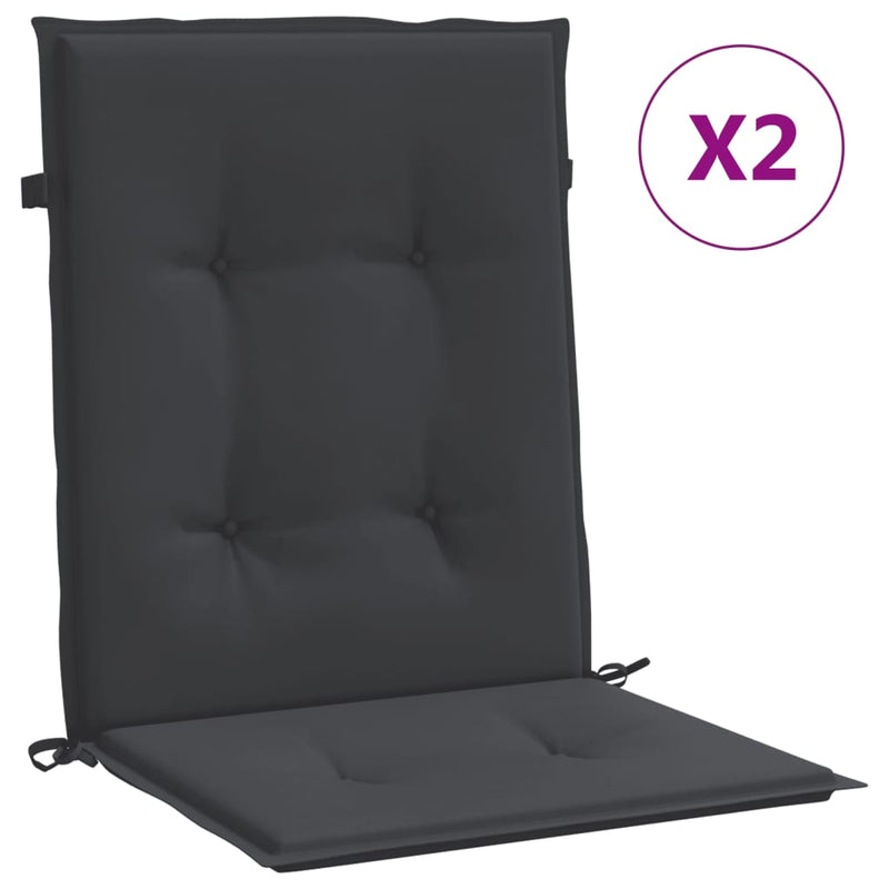Garden Lowback Chair Cushions 2 pcs Black 100x50x3 cm Oxford Fabric Payday Deals