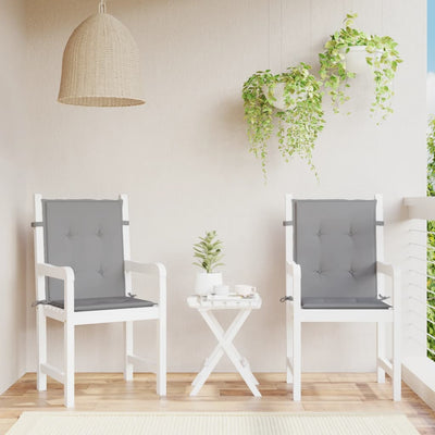 Garden Lowback Chair Cushions 2 pcs Grey Oxford Fabric