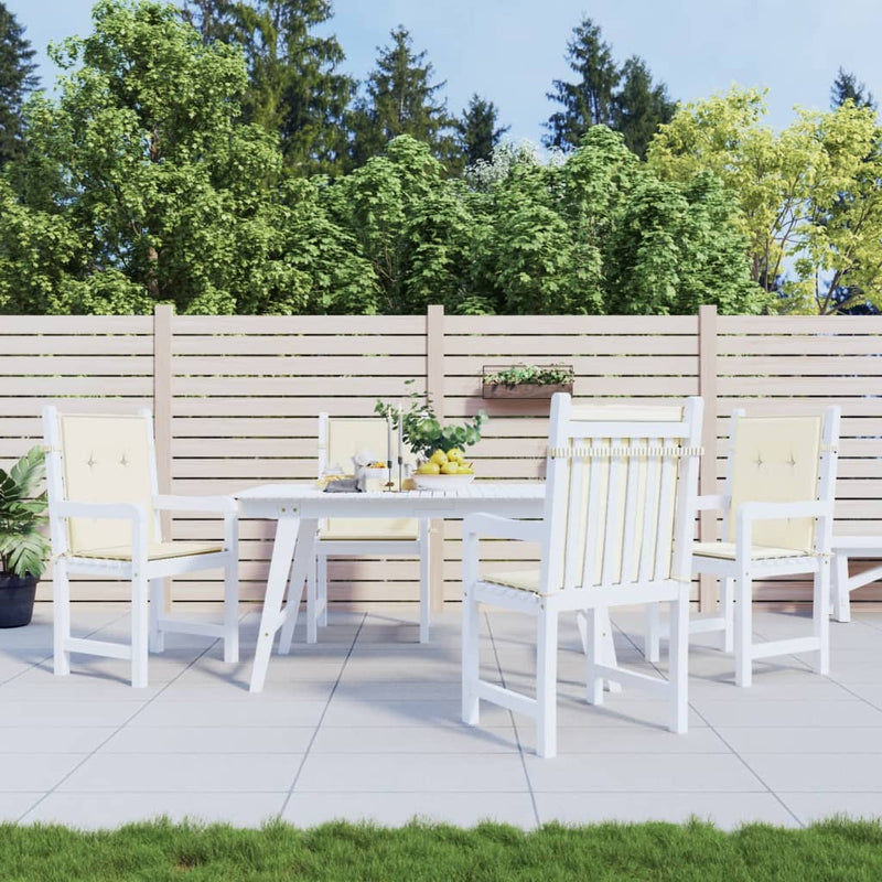 Garden Lowback Chair Cushions 4 pcs Cream 100x50x3 cm Oxford Fabric Payday Deals