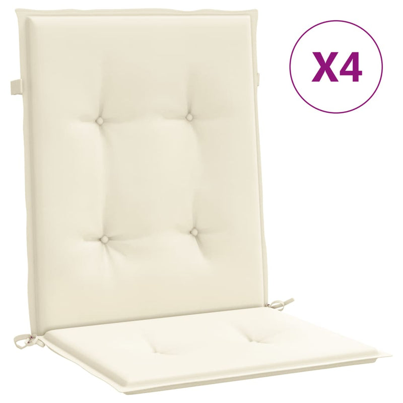 Garden Lowback Chair Cushions 4 pcs Cream 100x50x3 cm Oxford Fabric Payday Deals