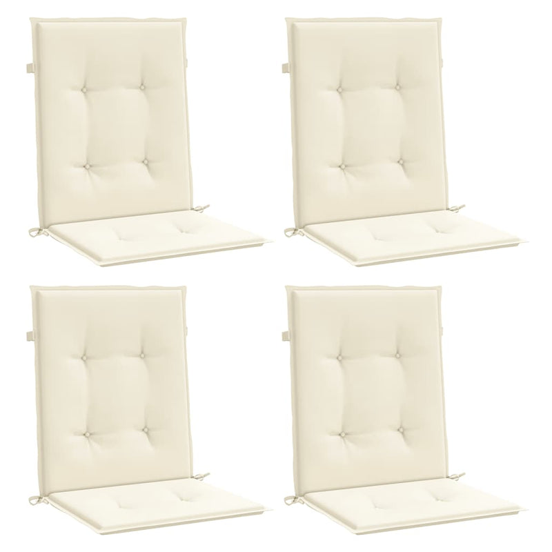 Garden Lowback Chair Cushions 4 pcs Cream 100x50x3 cm Oxford Fabric Payday Deals