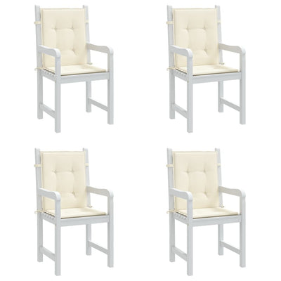 Garden Lowback Chair Cushions 4 pcs Cream 100x50x3 cm Oxford Fabric Payday Deals