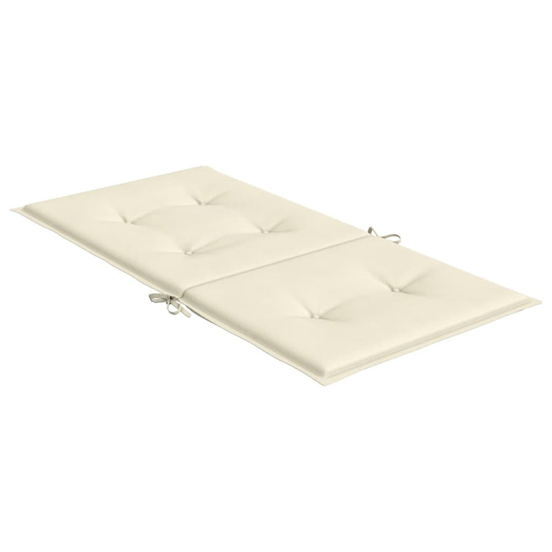 Garden Lowback Chair Cushions 4 pcs Cream 100x50x3 cm Oxford Fabric Payday Deals