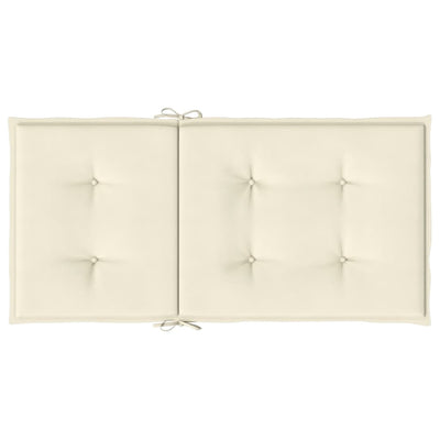 Garden Lowback Chair Cushions 4 pcs Cream 100x50x3 cm Oxford Fabric Payday Deals