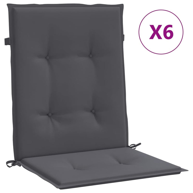 Garden Lowback Chair Cushions 6 pcs Anthracite Oxford Fabric Payday Deals