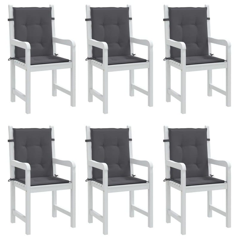 Garden Lowback Chair Cushions 6 pcs Anthracite Oxford Fabric Payday Deals
