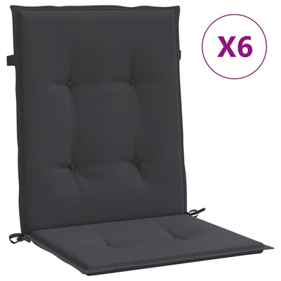 Garden Lowback Chair Cushions 6 pcs Black 100x50x3 cm Oxford Fabric Payday Deals