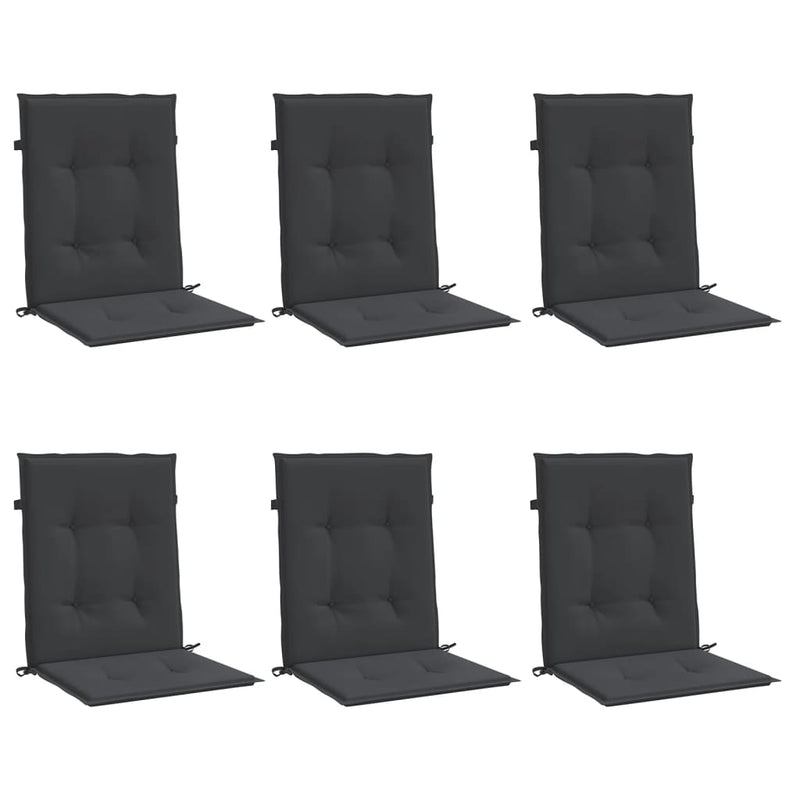 Garden Lowback Chair Cushions 6 pcs Black 100x50x3 cm Oxford Fabric Payday Deals