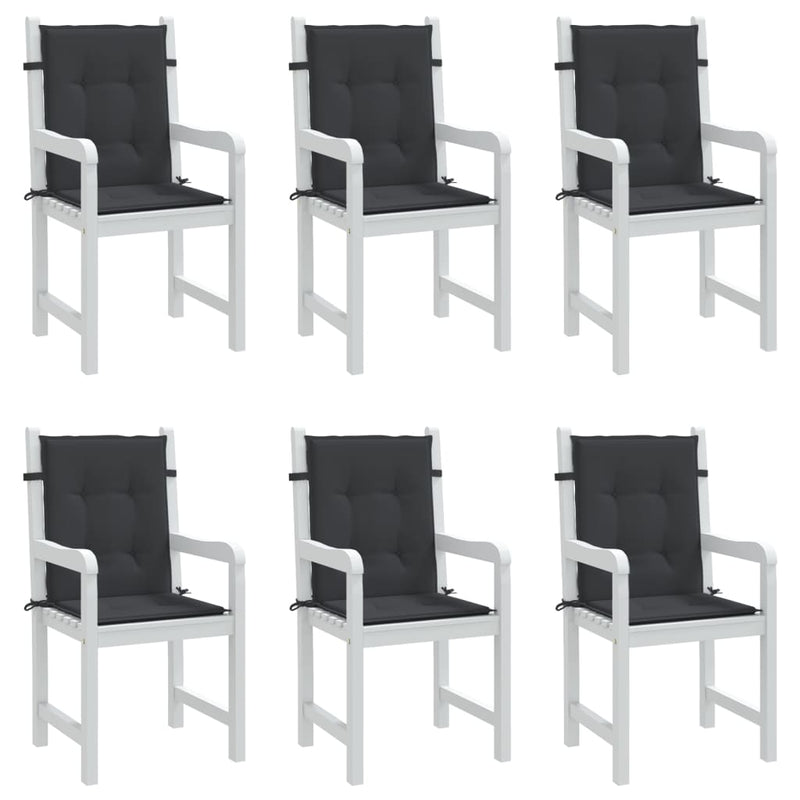 Garden Lowback Chair Cushions 6 pcs Black 100x50x3 cm Oxford Fabric Payday Deals