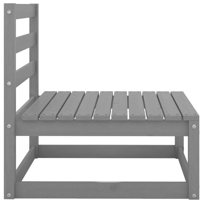 Garden Middle Sofa with Anthracite Cushions Grey Solid Pinewood Payday Deals