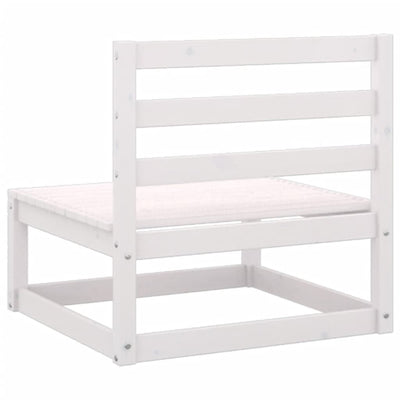 Garden Middle Sofa with Anthracite Cushions White Solid Pinewood Payday Deals