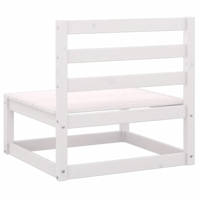 Garden Middle Sofa with Anthracite Cushions White Solid Pinewood Payday Deals