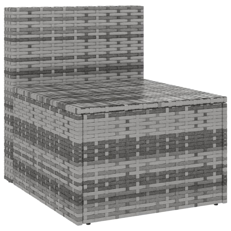 Garden Middle Sofas with Cushions 2 pcs Grey Poly Rattan Payday Deals