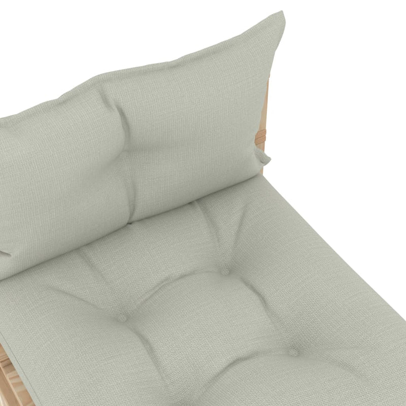 Garden Pallet Middle Sofa with Beige Cushions Wood Payday Deals