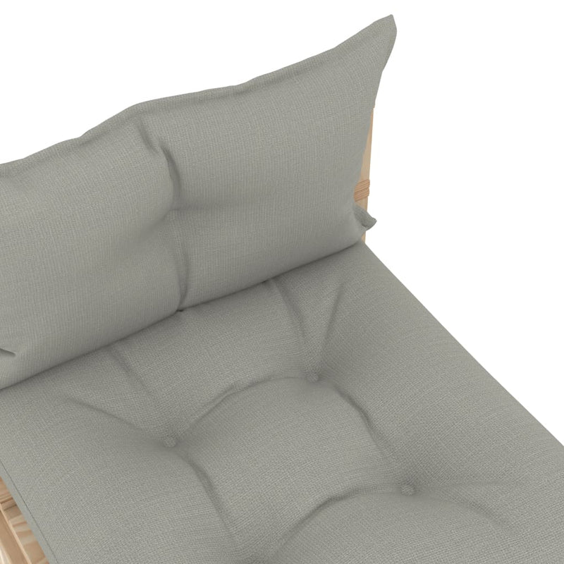 Garden Pallet Middle Sofa with Taupe Cushions Wood Payday Deals