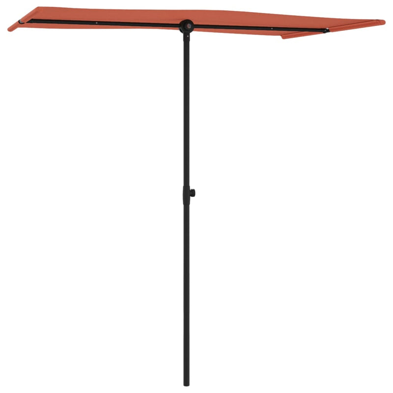 Garden Parasol with Aluminium Pole 180x110 cm Terracotta Payday Deals