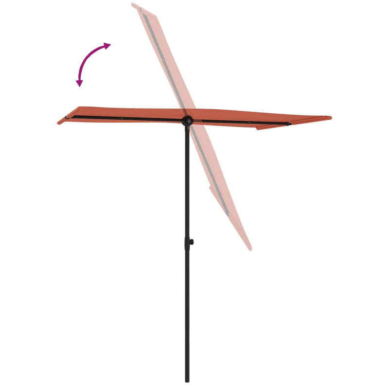 Garden Parasol with Aluminium Pole 180x110 cm Terracotta Payday Deals