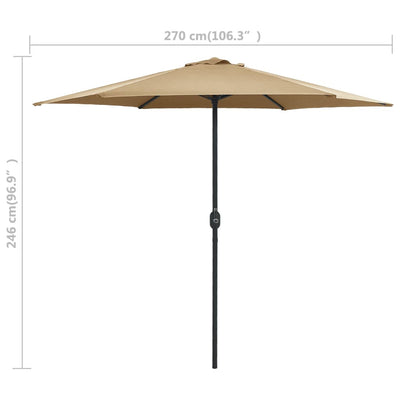 Garden Parasol with Aluminium Pole 270x246 cm Taupe Payday Deals