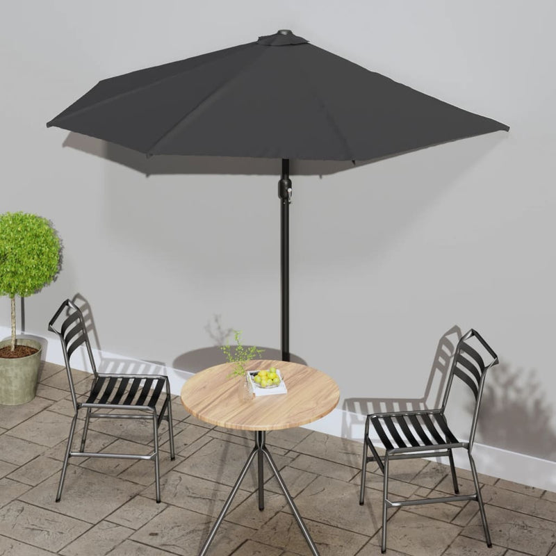 Garden Parasol with Aluminium Pole Anthracite 270x144 cm Half Payday Deals