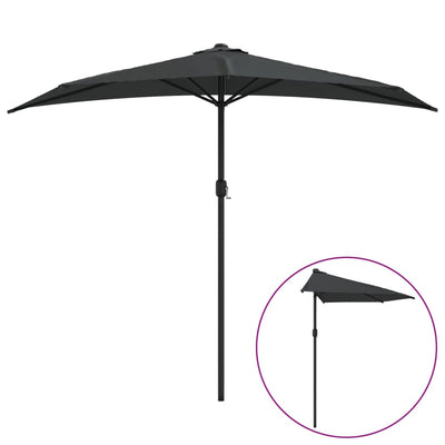 Garden Parasol with Aluminium Pole Anthracite 270x144 cm Half Payday Deals
