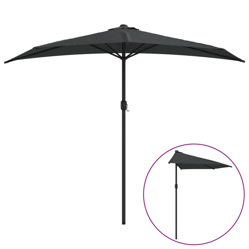 Garden Parasol with Aluminium Pole Anthracite 270x144 cm Half Payday Deals