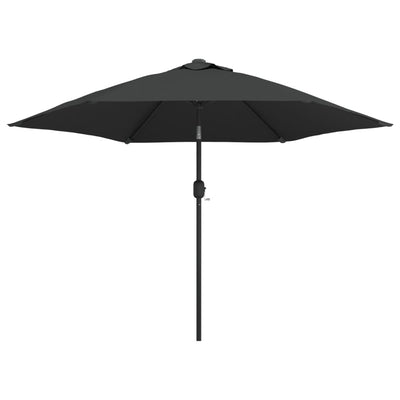 Garden Parasol with LED Lights and Steel Pole 300cm Anthracite Payday Deals