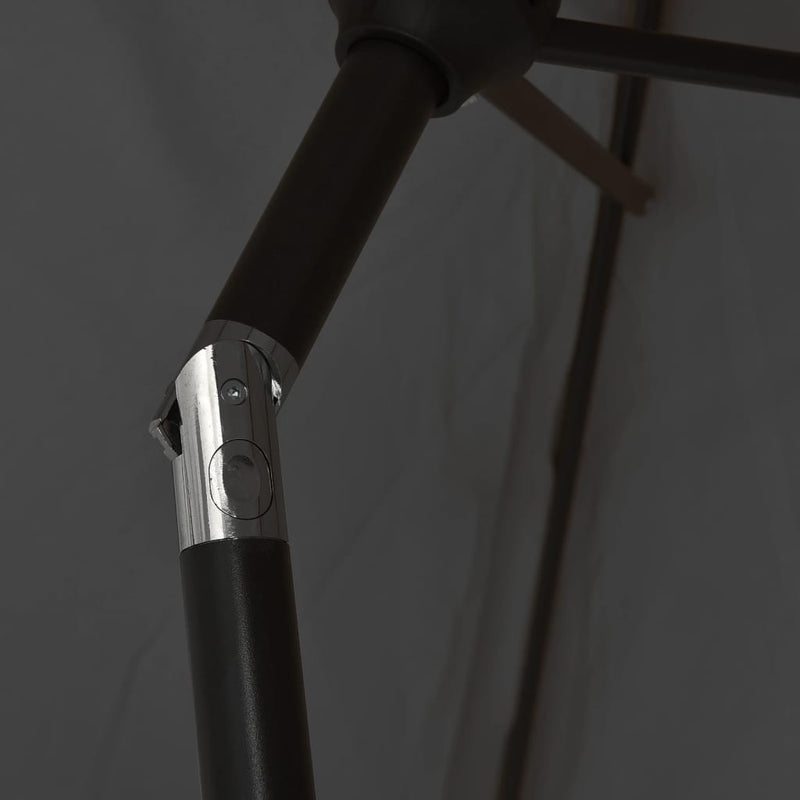 Garden Parasol with LED Lights and Steel Pole 300cm Anthracite Payday Deals
