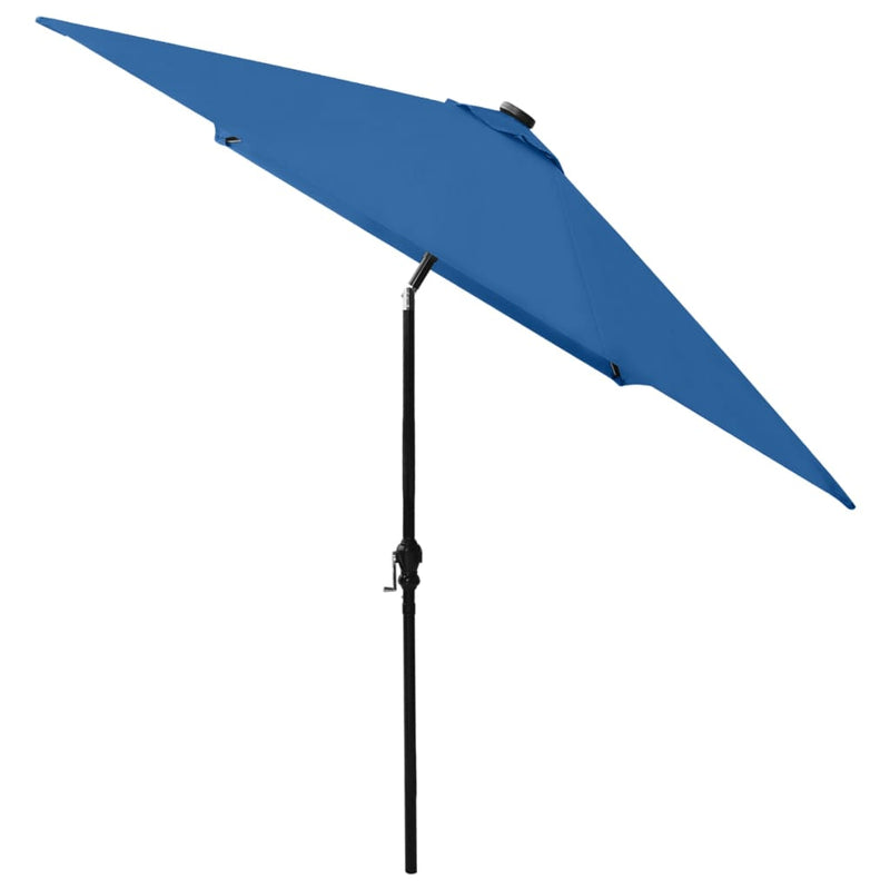 Garden Parasol with LEDs and Steel Pole Azure Blue 2x3 m Payday Deals
