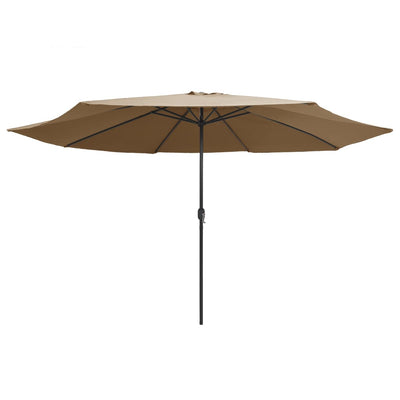 Garden Parasol with Metal Pole 390 cm Taupe Payday Deals