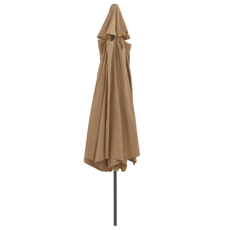 Garden Parasol with Metal Pole 390 cm Taupe Payday Deals