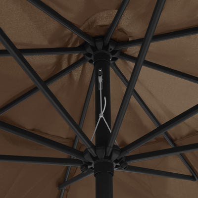 Garden Parasol with Metal Pole 390 cm Taupe Payday Deals