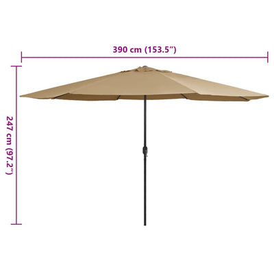 Garden Parasol with Metal Pole 390 cm Taupe Payday Deals