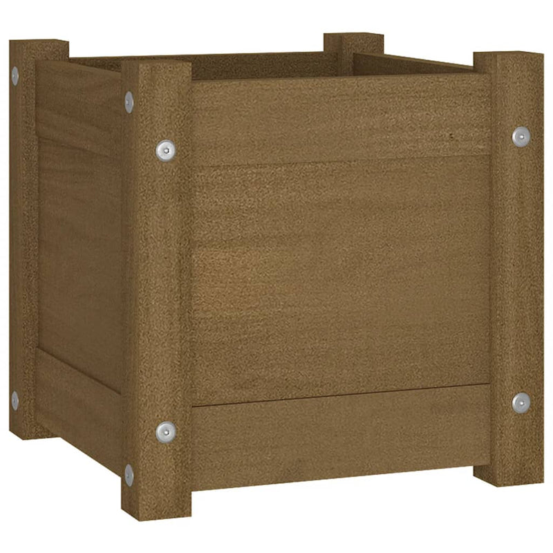 Garden Planter Honey Brown 31x31x31 cm Solid Pinewood Payday Deals