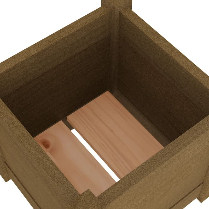 Garden Planter Honey Brown 31x31x31 cm Solid Pinewood Payday Deals