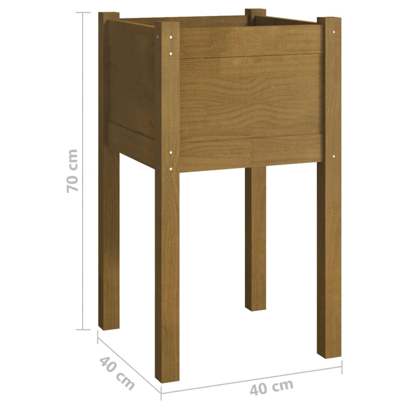 Garden Planter Honey Brown 40x40x70 cm Solid Pinewood Payday Deals