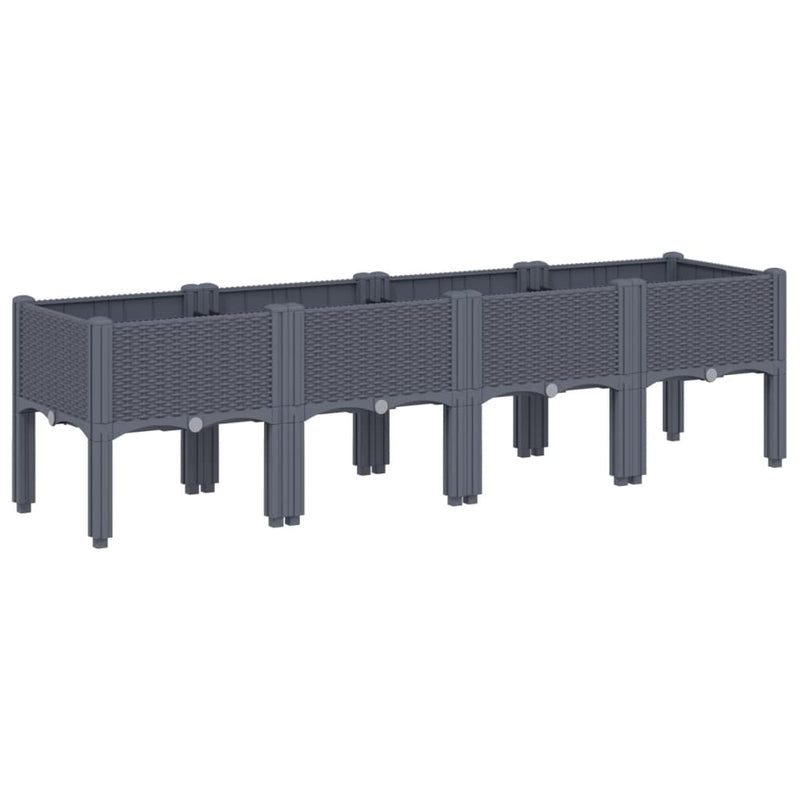 Garden Planter with Legs Blue Grey 160x40x42 cm PP Payday Deals