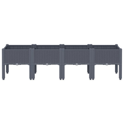 Garden Planter with Legs Blue Grey 160x40x42 cm PP Payday Deals