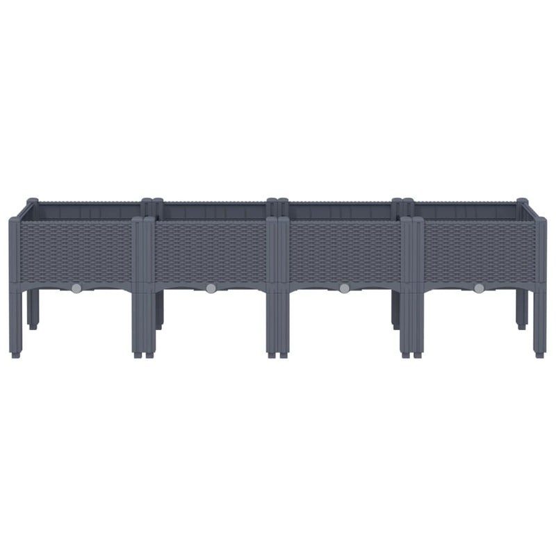 Garden Planter with Legs Blue Grey 160x40x42 cm PP Payday Deals