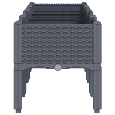 Garden Planter with Legs Blue Grey 160x40x42 cm PP Payday Deals